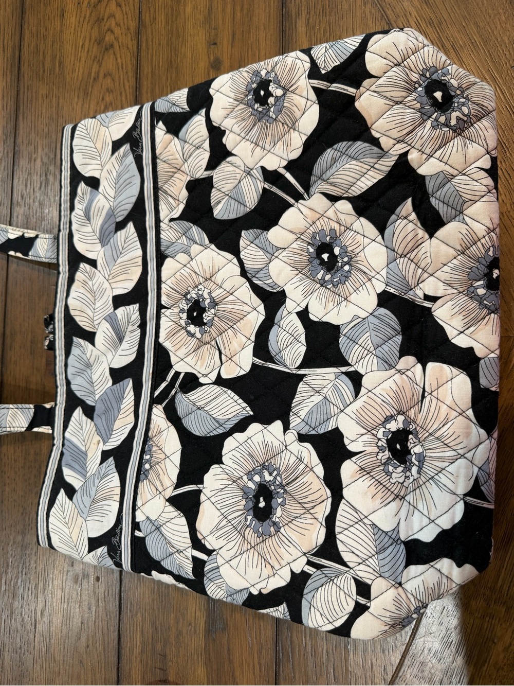 Vera Bradley Black & Cream Floral Quilted Tote - Picture 5 of 11